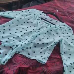 Women's Polka Dot Blouse Size Med Charlotte Russe
